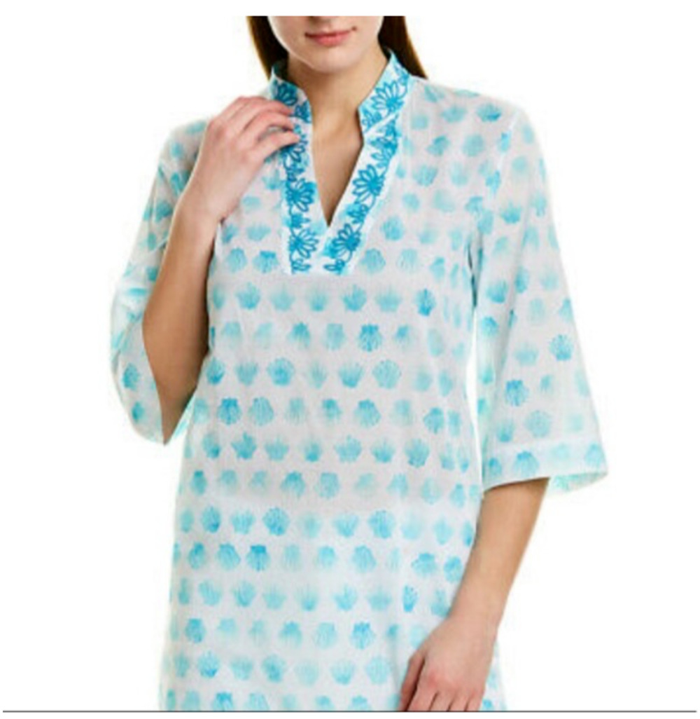 NEW Tori Richard Honolulu Womens Swimsuit Coverup Tunic Embroidered XS $148